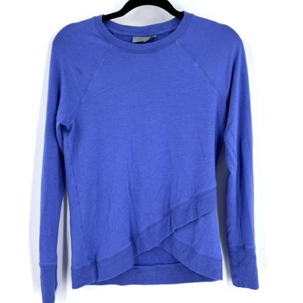 Athleta Blue Purple Faux Wrap Hem Pullover Sweatshirt Size XS‎